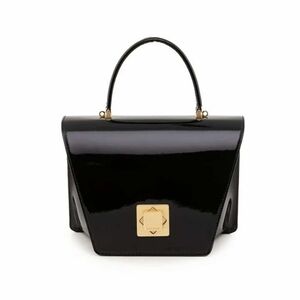 Arcadia Black Satchel with Gold Accents